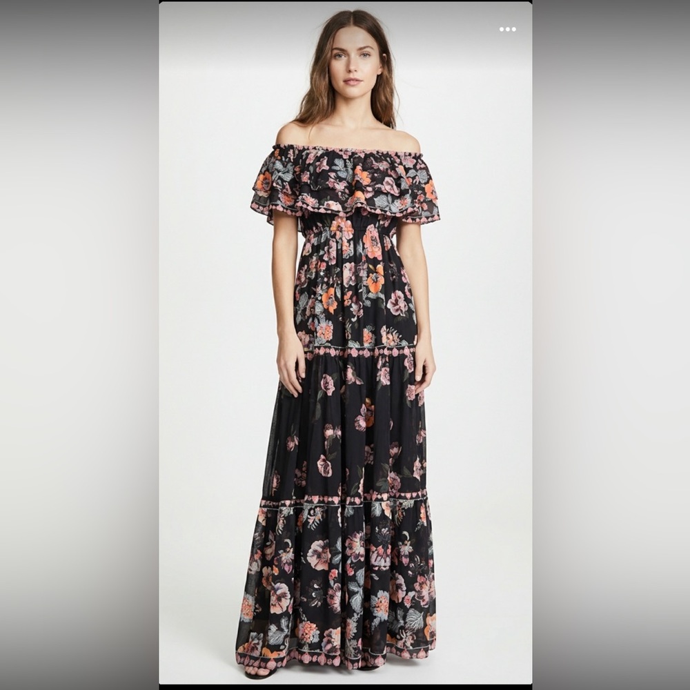 Floral Off-Shoulder Maxi Dress - Picture 2 of 5
